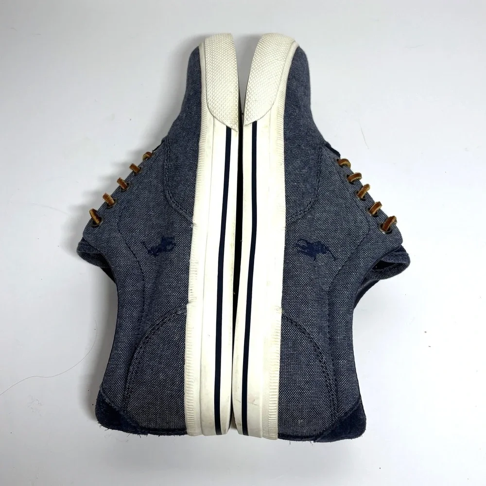 Polo Ralph Lauren Men 10 Vaughn Denim Blue Chambray Preppy Tennis Shoes Sneakers